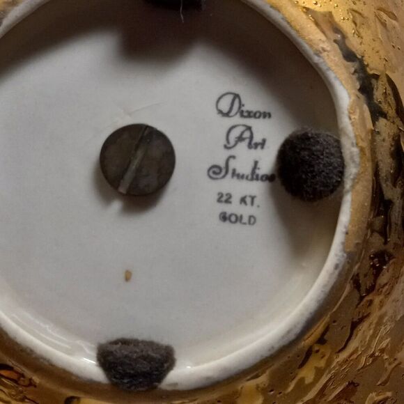 Vintage Elegant Weeping Gold Leaf  Dixon Art Studio 22Kt Candy/Trinket Dish - Picture 2 of 5